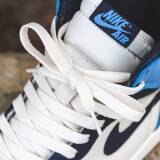 Kremowe sznurowadła płaskie Lace Lab. Sznurówki do customizacji sneakersów Jordan, Nike, Air Jordan 1, Retro High, Obsidain