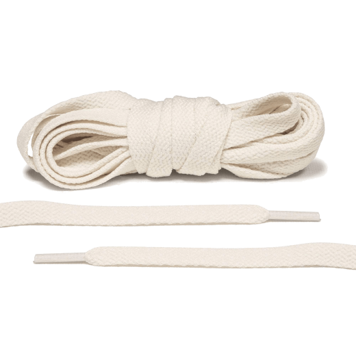 Kremowe sznurowadła płaskie do butów Air Jordan. Sznurówki do customizacji sneakersów - nike, off-white