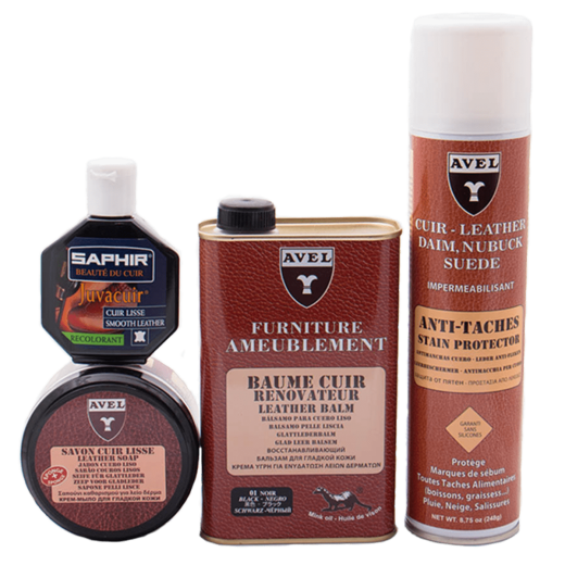 AVEL LTHR & SAPHIR Set 3 Color & Renovation - Zestaw do renowacji koloru skórzanych mebli i tapicerek samochodowych