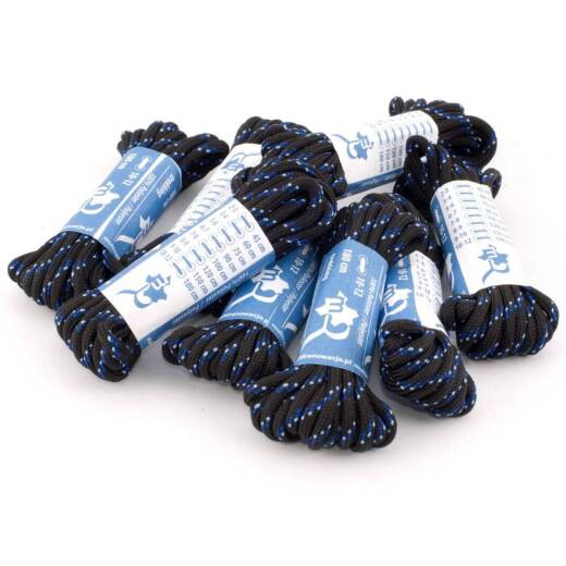 Wytrzymałe wzmacniane czarno niebieskie sznurowadła do butów trekkingowych