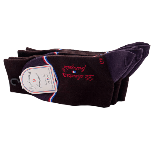 LCF Men Socks CONCORDE Marron Fonce - Luksusowe skarpetki