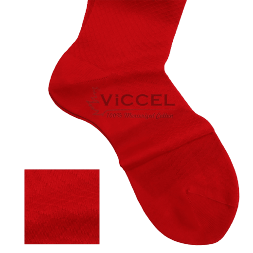 VICCEL / CELCHUK Socks Fish Skin Textured Scarlet Red - Luksusowe skarpety męskie
