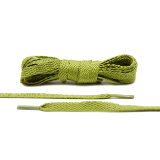 LACE LAB Flat Shoe Laces 8mm Olive - Oliwkowe płaskie sznurówki do butów