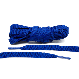 LACE LAB Flat Shoe Laces 8mm Royal Blue - Niebieskie płaskie sznurówki do butów