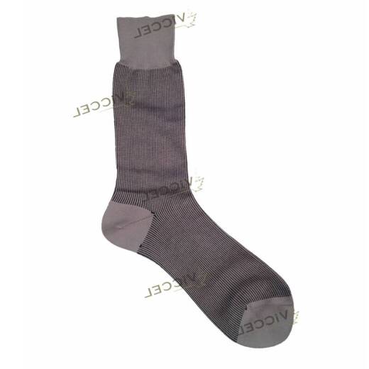 VICCEL / CELCHUK Socks Vertical Striped Gray / Black - Dwukolorowe skarpety luksusowe