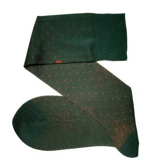VICCEL / CELCHUK Knee Socks Pin Dots Green / Orange