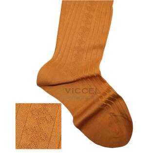 VICCEL / CELCHUK Knee Socks Diamond Textured Golden - Luksusowe podkolanówki męskie