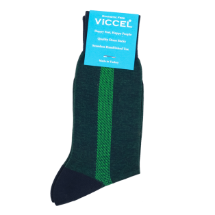 VICCEL / CELCHUK Socks Geometric Navy Blue / Pistachio - Luksusowe skarpety męskie