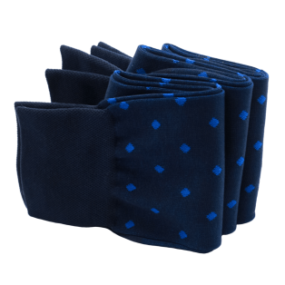 PATINE Socks Dots Navy Blue / Royal Blue - Luksusowe skarpety męskie