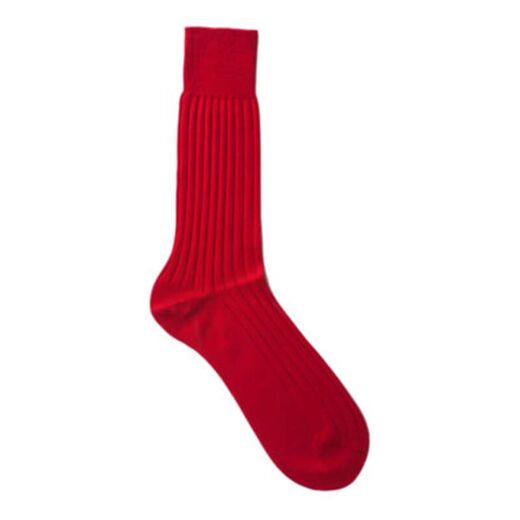 VICCEL / CELCHUK Socks Solid Scarlet Red Cotton - Luksusowe skarpety męskie
