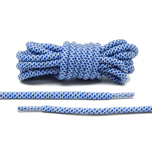 LACE LAB Rope Laces 5mm Blue / White - Okrągłe dwukolorowe sznurówki do butów