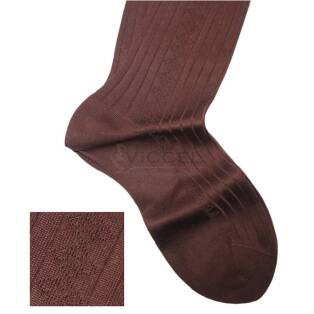 VICCEL / CELCHUK Knee Socks Diamond Textured Brown - Luksusowe podkolanówki męskie
