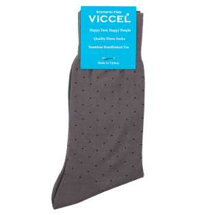 VICCEL / CELCHUK Socks Pindot Gray / Black - Luksusowe skarpetki dwukolorowe