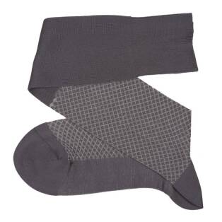 VICCEL / CELCHUK Knee Socks Fish Net Gray / Light Gray