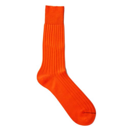 VICCEL / CELCHUK Socks Solid Orange Cotton - Luksusowe pomarańczowe skarpety męskie