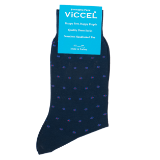 VICCEL Socks Flower Dots Navy Blue