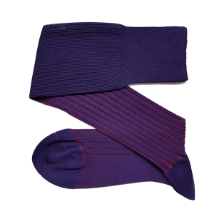 VICCEL / CELCHUK Knee Socks Shadow Stripe Purple / Red - Luksusowe podkolanówki dwukolorowe