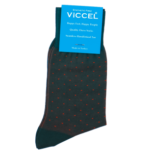VICCEL / CELCHUK Socks Pindot Green / Orange - Luksusowe skarpetki dwukolorowe