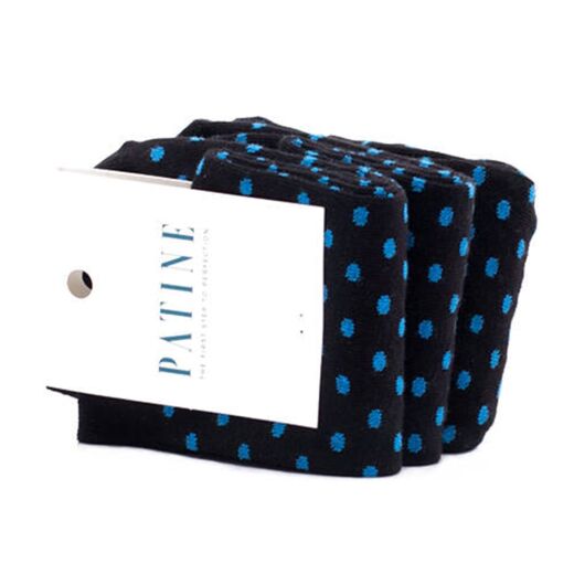 PATINE Socks PAKO02-0706 - Skarpety klasyczne czarne w niebieskie grochy