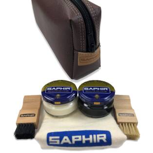 SAPHIR BDC Shoe Polish Case Chocolate + Accessories - zestaw do pielęgnacji obuwia