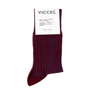 VICCEL / CELCHUK Socks Shadow Stripe Burgundy / Royal Blue