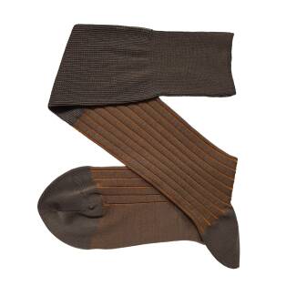 VICCEL / CELCHUK Knee Socks Shadow Stripe Marmato / Mustard - Klasyczne podkolanówki męskie