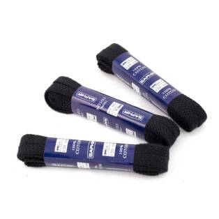 SAPHIR BDC Laces Medium Flat 7mm Black - Czarne płaskie sznurowadła