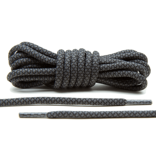 Siwo czarne okrągłe sznurowadła stworzone  do popularnych modeli Adidas Yeezy 350 Boost czy Adidas NMD