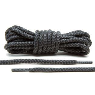 LACE LAB Rope Laces 5mm Gray / Black - Dwukolorowe sznurowadła do butów