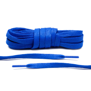 LACE LAB Waxed Shoe Laces 7mm Royal Blue - Niebieskie płaskie sznurówki woskowane do butów