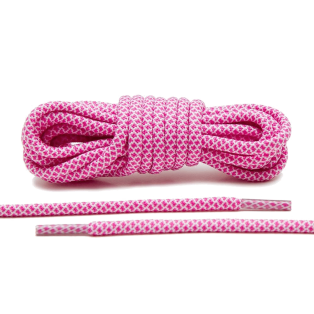 LACE LAB Rope Laces 5mm Pink / White - Różowo białe sznurówki do butów