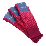 bordowe w czerwony wzór skarpety męskie bawełniane idealne do butów eleganckich 