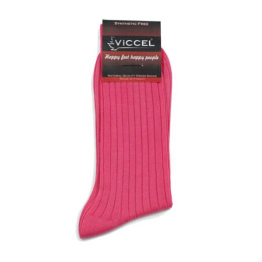 VICCEL / CELCHUK Socks Solid Pink Cotton - Luksusowe skarpety męskie VICCEL / CELCHUK Socks Solid Pink Cotton - Luksusowe skarpety męskie