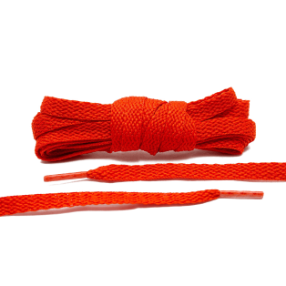 LACE LAB Flat Shoe Laces 8mm Dark Orange  - Ciemno pomarańczowe płaskie sznurówki do butów
