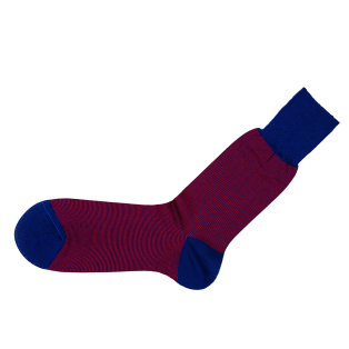 VICCEL / CELCHUK Socks Striped Royal Blue / Red - Luksusowe skarpetki dwukolorowe