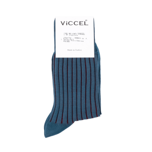 VICCEL / CELCHUK Socks Shadow Stripe Light Navy Blue / Burgundy