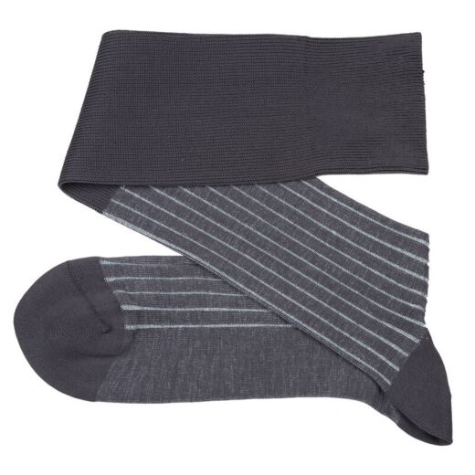 VICCEL / CELCHUK Knee Socks Shadow Gray / Sky Blue - Dwukolorowe podkolanówki