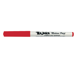 JACQUARD Tee Juice Fabric Art Marker Medium Point 1.2mm RED / Czerwony pisak do jeansu, tkanin, skór, drewna, gliny, papieru