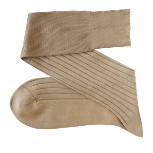 VICCEL / CELCHUK Knee Socks Elastane Cotton Tan - Klasyczne podkolanówki męskie