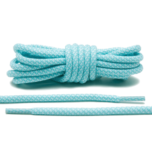 LACE LAB Rope Laces 5mm Mint Green / White - Zielono białe sznurówki do obuwia