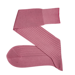 VICCEL / CELCHUK Knee Socks Solid Coral Cotton - Klasyczne podkolanówki męskie