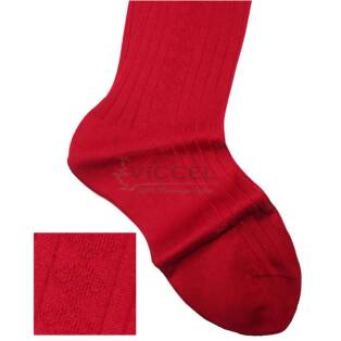 VICCEL / CELCHUK Knee Socks Diamond Textured Scarlet Red - Luksusowe podkolanówki męskie