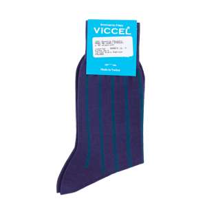 VICCEL Socks Shadow Stripe Purple / Petrolium - Cienkie skarpety męskie