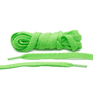LACE LAB Flat Shoe Laces 8mm Neon Green - Płaskie sznurówki zielone
