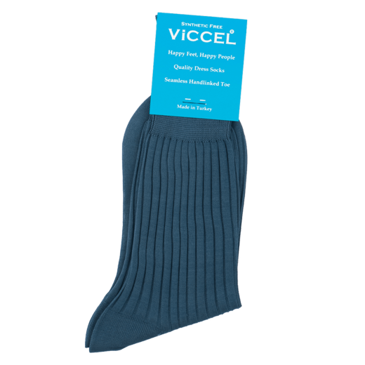 niebieskie eleganckie bawełniane skarpety męskie viccel socks solid navy blue cotton