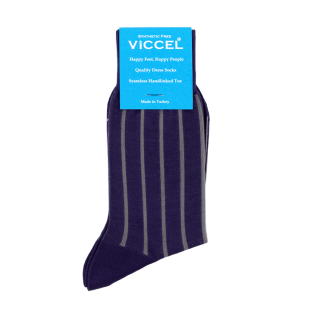 VICCEL Socks Shadow Stripe Purple / Gray - Cienkie skarpety męskie