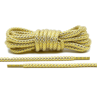 LACE LAB Rope Laces 5mm Metallic Gold / White - Dwukolorowe sznurowadła do Sneakersów