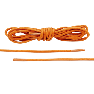 LACE LAB Waxed Shoe Laces 2.5mm Orange / Pomarańczowe okrągłe woskowane sznurowadła do butów