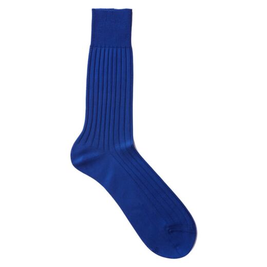 VICCEL / CELCHUK Socks Solid Egyptian Blue Cotton - Luksusowe niebieskie skarpety męskie