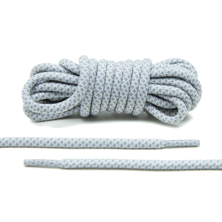 LACE LAB Rope Laces 5mm Grey / White - Okrągłe dwukolorowe sznurówki do butów
